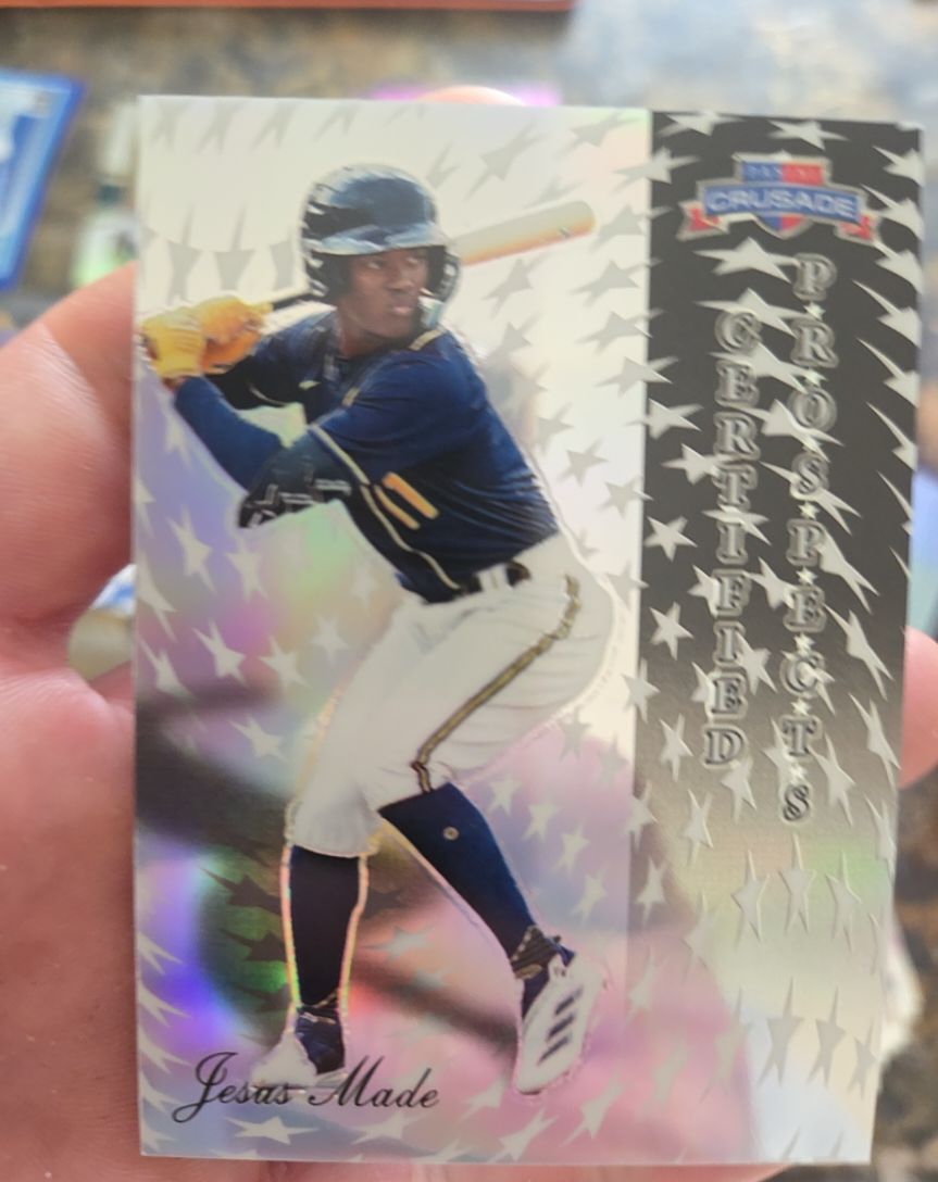 2025 Panini Crusade #21 Jesus Made Certified Prospects — front
