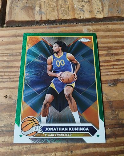 2023-24 Topps Chrome #122 Jonathan Kuminga Green Refractor — front