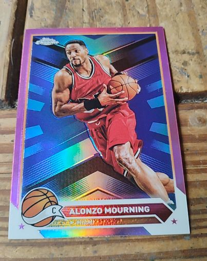 2023-24 Topps Chrome #43 Alonzo Mourning Pink Refractor — front