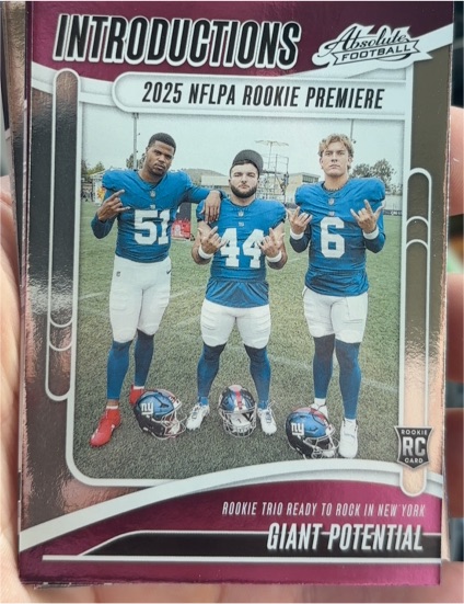 2025 Panini Absolute Introductions Giant Potential #I-CSO Dart Carter Skattebo — front