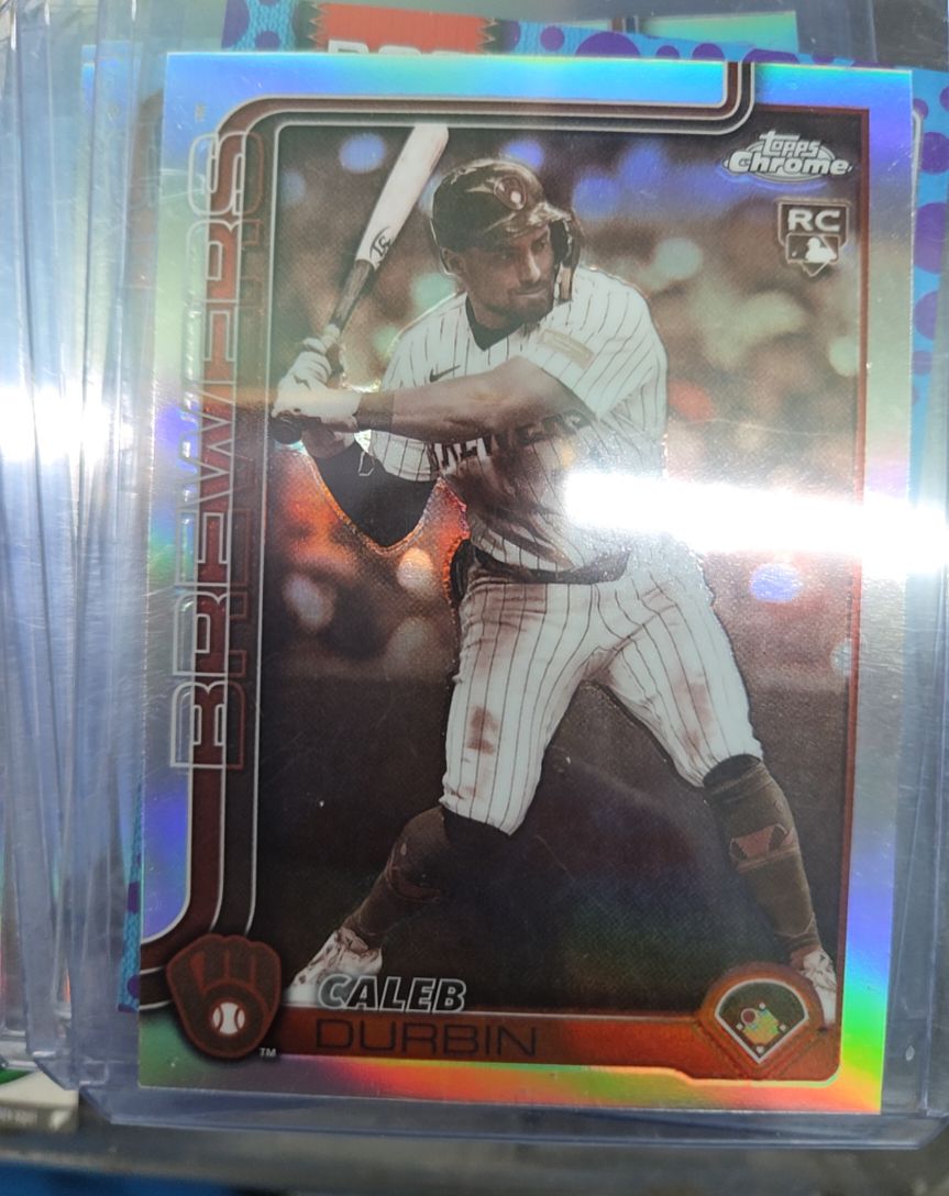 2025 Topps Chrome Update #USC82 Caleb Durbin Sepia Refractor Rookie Card — front