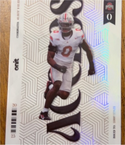 2025 Onit Black Series Ohio State Buckeyes #A-0 Styles Jr — front