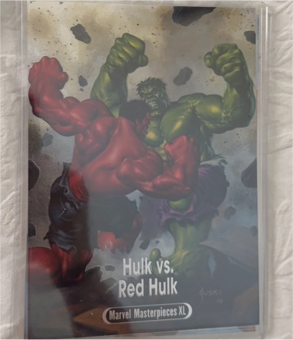 2024 Marvel Masterpieces XL Battle Spectrum #BS-15 Hulk vs. Red Hulk — front