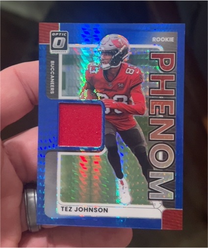2025 Donruss Optic #RPBH-TJN Tez Johnson Rookie Phenom Blue Hyper Patch — front