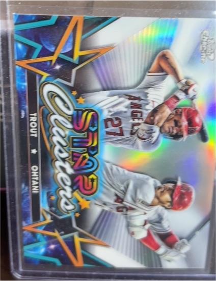 2023 Topps Cosmic Chrome Star Clusters #SC-3 Mike Trout & Shohei Ohtani — front