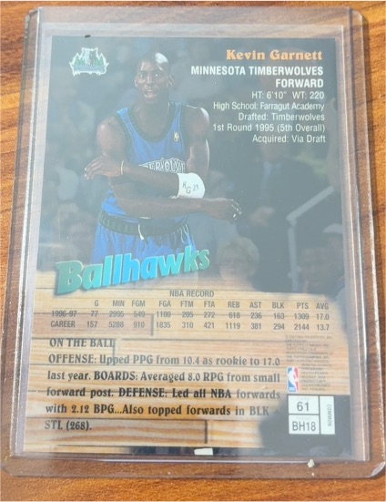 1996-97 Skybox NBA Hoops #220 Kevin Garnett — front