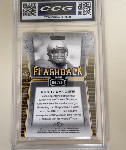 2020 Leaf Draft Flashback #96 Barry Sanders — front