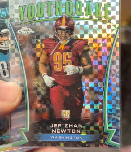 2024 Topps Chrome #Y-13 Jer'Zhan Newton Youthquake X-Fractor — front