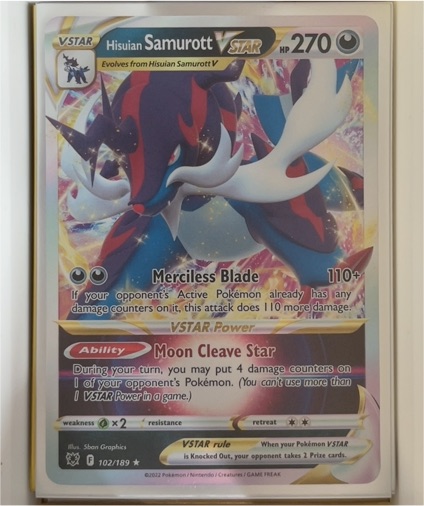 2022 Pokémon Astral Radiance #102 Hisuian Samurott VSTAR — front
