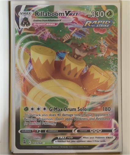 2021 Pokémon Fusion Strike #023 Rillaboom VMAX — front
