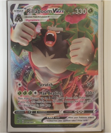 2020 Pokemon Rebel Clash #018/192 Rillaboom VMAX — front