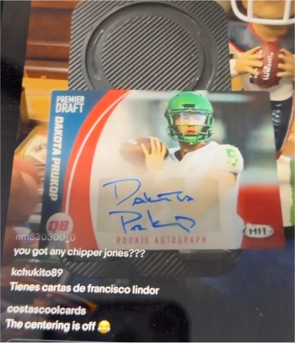 2017 Sage Hit Premier Draft #A26 Dakota Prukop — front