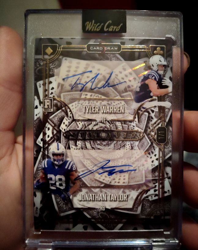 2025 Wild Card 5 Card Draw Tyler Warren / Jonathan Taylor — front