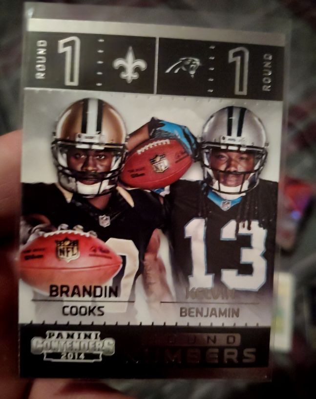 2014 Panini Contenders Round Numbers #18 Brandin Cooks / Kelvin Benjamin — front