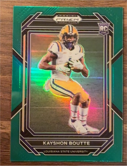 2023 Panini Prizm Draft Picks #137 Kayshon Boutte Rookie Green Prizm LSU Tigers — front