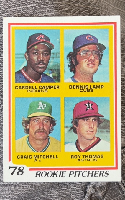 1978 Topps #711 Rookie Pitchers Cardell Camper/Dennis Lamp/Craig Mitchell/Roy Thomas — front