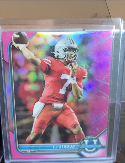 2022 Bowman University #90 CJ Stroud Pink Refractor — front