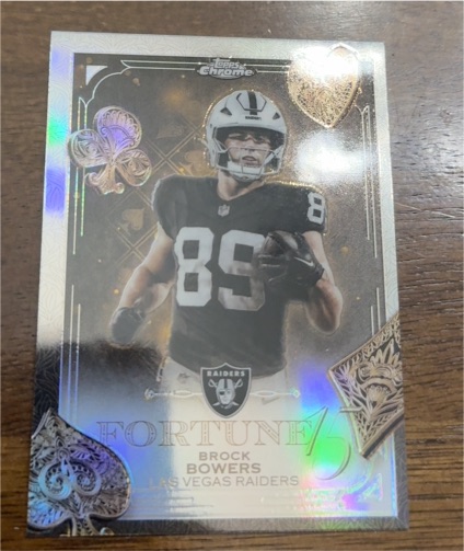 2025 Topps Chrome Fortune 15 #F15-8 Brock Bowers — front