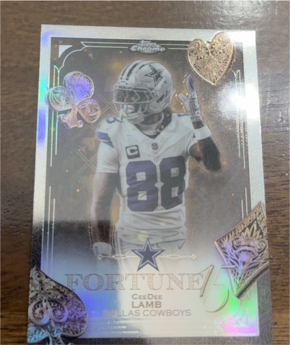 2025 Topps Chrome #F15-9 CeeDee Lamb Fortune 15 Refractor Dallas Cowboys — front