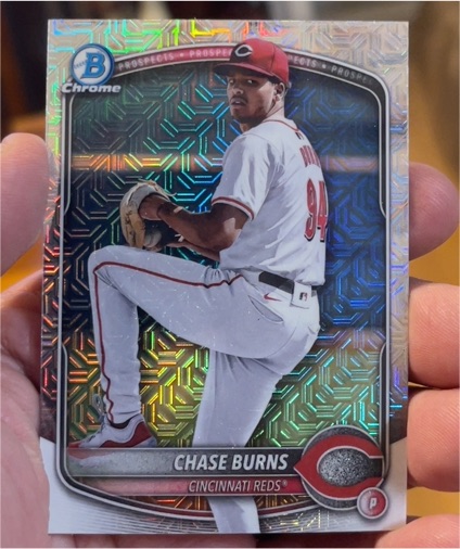 2025 Bowman Chrome #BCP-122 Chase Burns — front