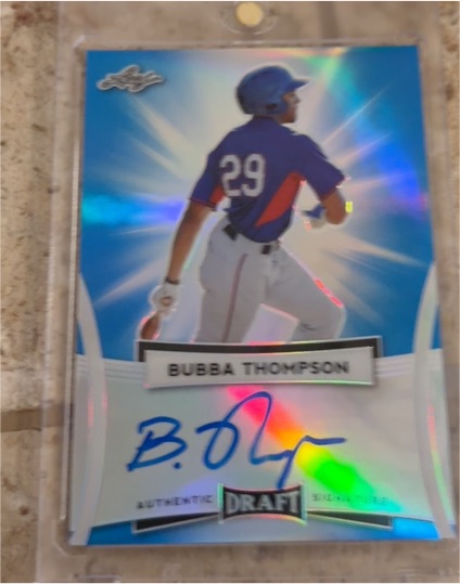 2017 Leaf Draft Authentic Signature #Bubba Thompson — front
