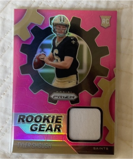 2025 Panini Prizm #RGR-TSH Tyler Shough Rookie Gear Pink Prizm — front
