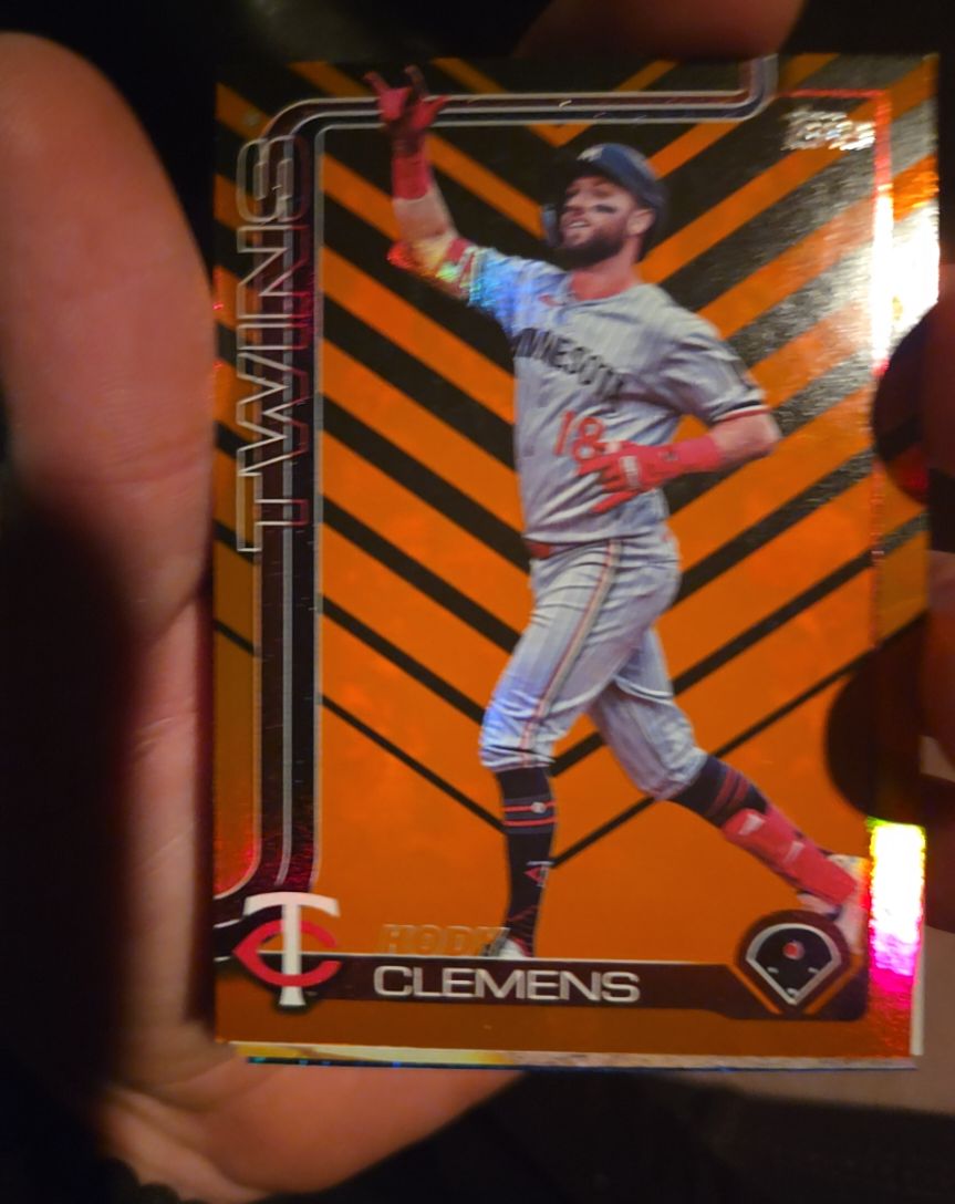 2025 Topps Update #US208 Kody Clemens Holiday Orange & Black Foil — front
