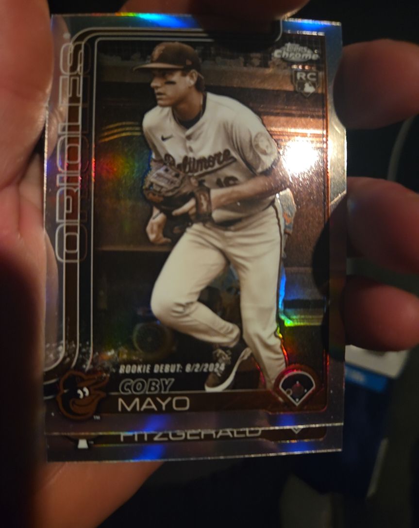 2025 Topps Chrome Update #USC94 Coby Mayo Sepia Refractor Rookie Debut — front