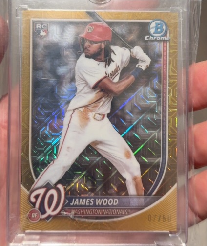 2025 Bowman Chrome #29 James Wood Mojo Refractor Rookie — front