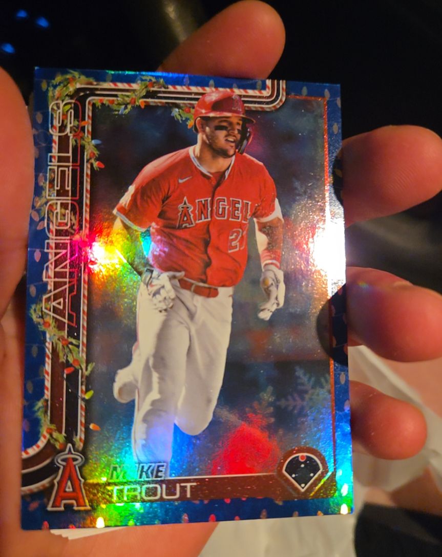 2025 Topps Holiday #H50 Mike Trout Blue Holiday Lights — front