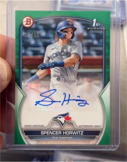 2023 Bowman Paper Prospect Autographs #PPA-SH Spencer Horwitz — front