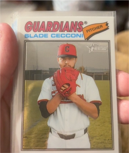 2026 Topps Heritage Chrome #87 Slade Cecconi — front
