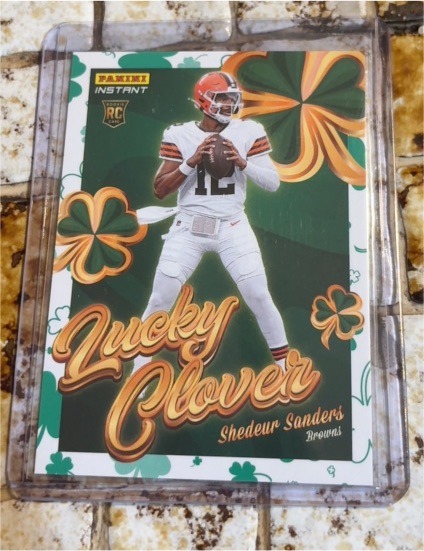 2025 Panini Instant #20 Shedeur Sanders Lucky Clover — front