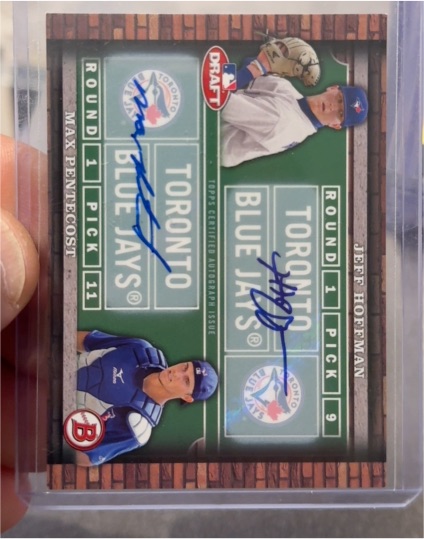 2014 Bowman Draft Dual Draftees #DD-HP Jeff Hoffman / Max Pentecost — front