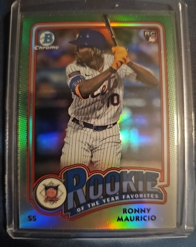 2024 Bowman Chrome Rookie of the Year Favorites #ROY-1 Ronny Mauricio — front