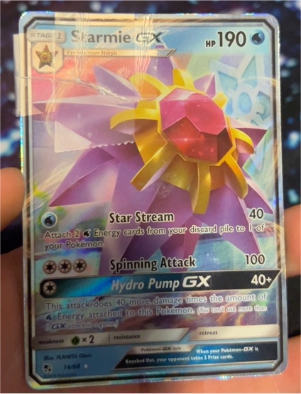 2019 Pokémon TCG Hidden Fates #14 Starmie GX — front
