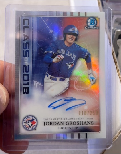 2018 Bowman Chrome Draft #C18A-JG Jordan Groshans Class of 2018 — front