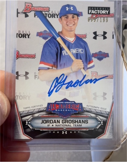 2017 Bowman Under Armour All-America #UAN-9 Jordan Groshans — front