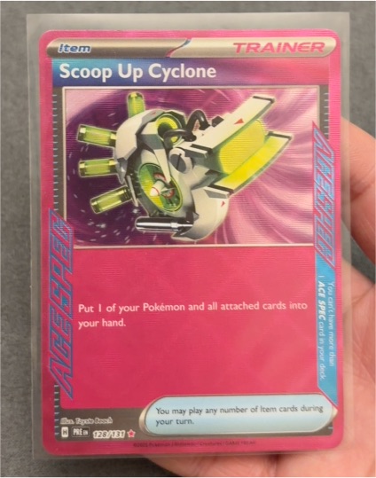 2023 Pokémon TCG Prismatic Evolutions #128 Scoop Up Cyclone — front