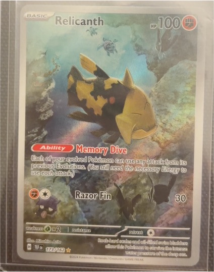 2024 Pokemon SV05: Temporal Forces #173/162 Relicanth — front