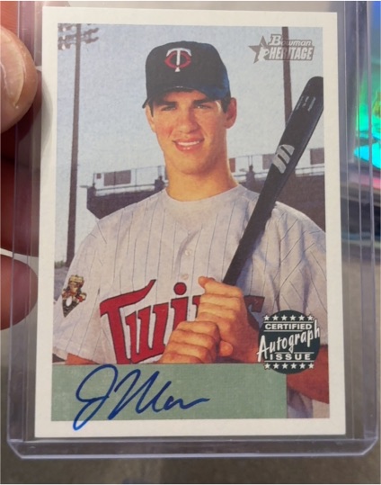 2002 Bowman Heritage #BHA-JM Joe Mauer — front