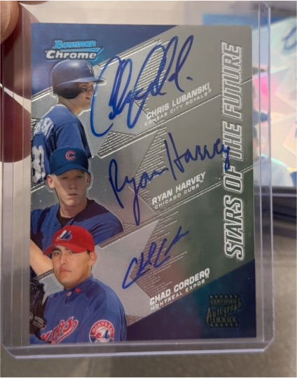 2004 Bowman Chrome Stars of the Future Chris Lubanski / Ryan Harvey / Chad Cordero — front