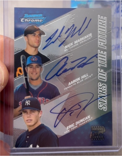 2004 Bowman Chrome Stars of the Future #Stars of the Future Nick Markakis Aaron Hill Eric Duncan — front