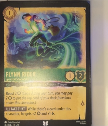 Lorcana Whispers in the Well #81 Flynn Rider Spectral Scoundrel — front