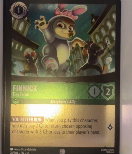 2025 Disney Lorcana Whispers in the Well #74 Finnick Tiny Terror — front