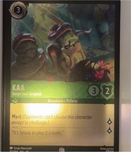 2025 Disney Lorcana Whispers in the Well #72 Kaa Suspicious Serpent — front