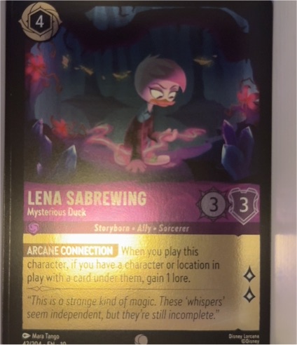 2024 Disney Lorcana Whispers in the Well #42 Lena Sabrewing Mysterious Duck — front