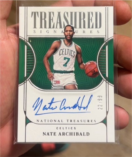 2021 Panini National Treasures Treasured Signatures #22 Nate Archibald — front