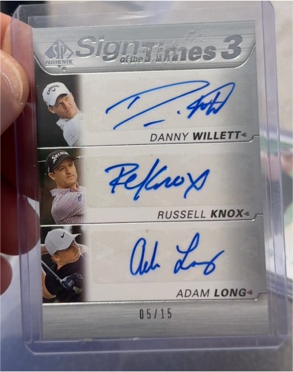 2021 SP Authentic Sign of the Times 3 #SignTimes3 Danny Willett Russell Knox Adam Long — front