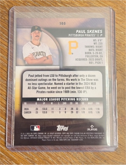 2024 Topps Update #105 Paul Skenes — front